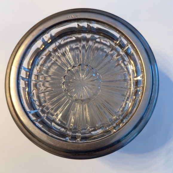 Vintage Coasters, Italian Silver Glass Crystal Coasters, Set of 4 Bar Decor - Picture 13 of 17